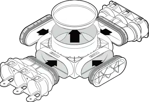 illustration technique au trait d'un système de ventilation