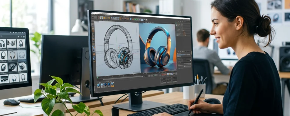 Illustration de Graphiste 3D : transformer vos modèles CAO en supports marketing percutants pour graphiste 3D