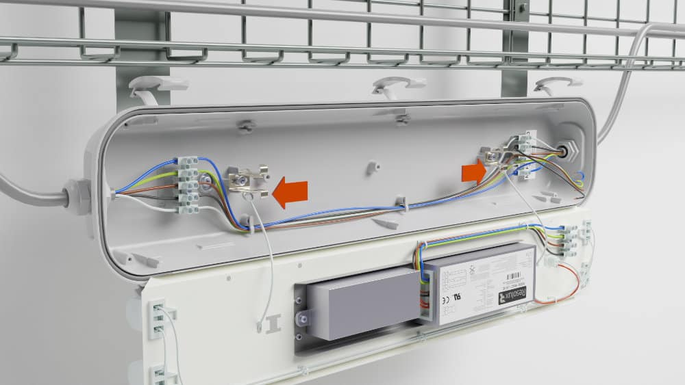 Image 3D d'un luminaire LED industriel