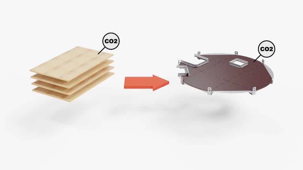 Illustration d'une plateforme en bois