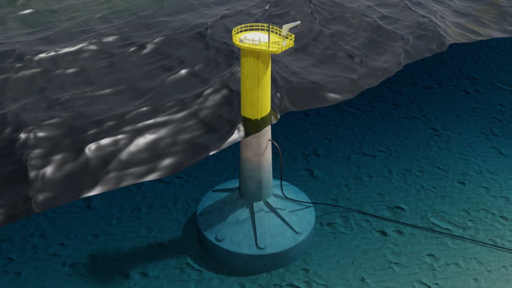 Illustration 3D d'un pied d'éolienne